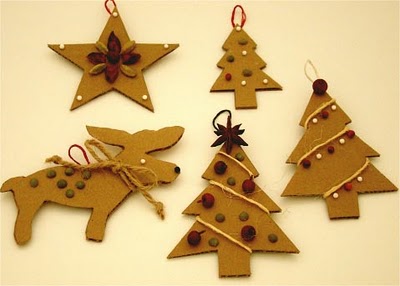 cardboard dry goods ornaments