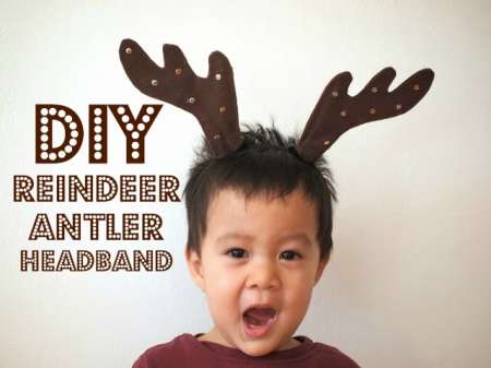 DIY Reindeer Antler Horns Headband Christmas craft