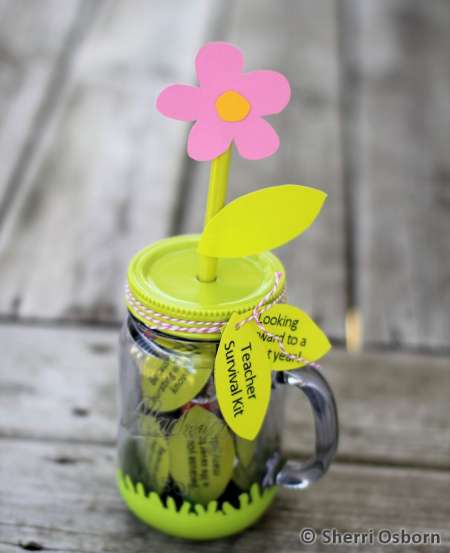 Flower Mason Jar Teacher Gift