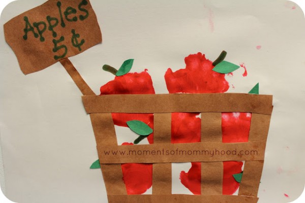 Hand Print Apples in a Basket 