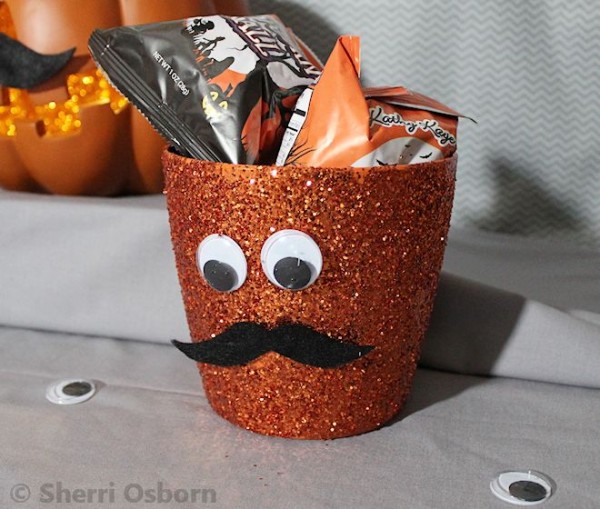 Flower POt Halloween Candy Bowl