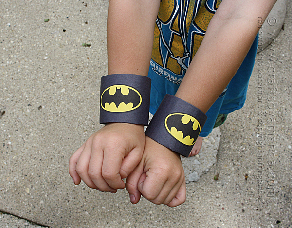 Batman Cardboard Tube Wrist Cuffs