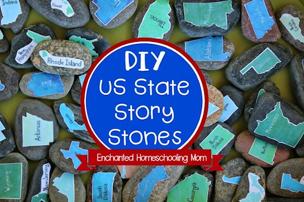 DIY US State Story Stones