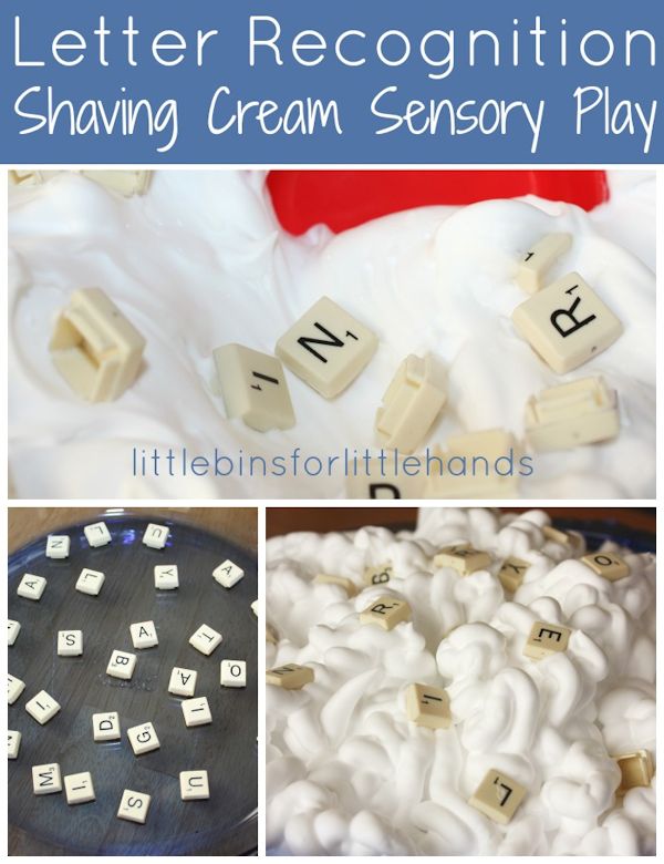 Letter Recognition Shaving Cream Sensory Play