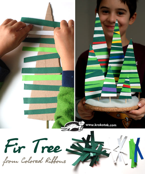 Fir Tree from Colored Paper Strips