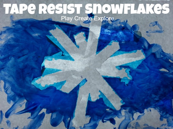 Tape Resist Snowflakes