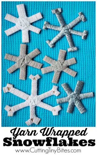 Yarn Wrapped Snowflakes