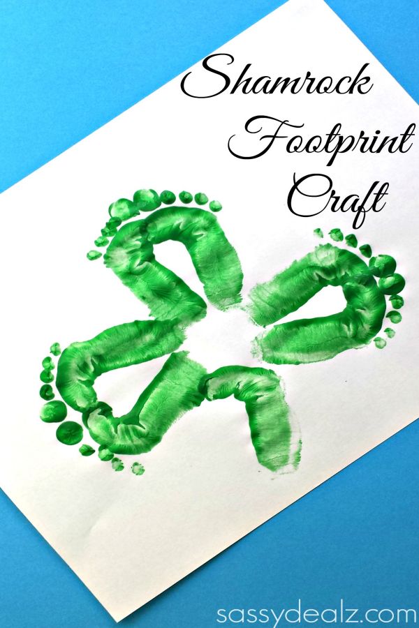 Kids Shamrock Footprint Craft 