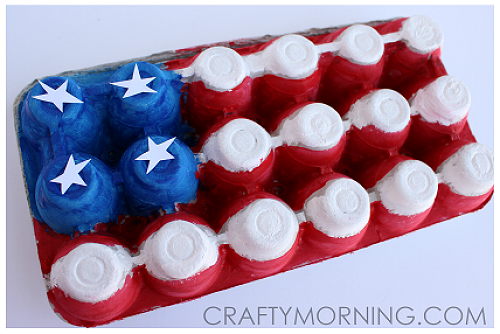 Egg Carton American Flag Craft for Kids