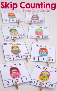 Printable Skip Counting by 2s Clip Cards