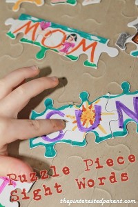 Puzzle Pieces For Teaching Sight Words