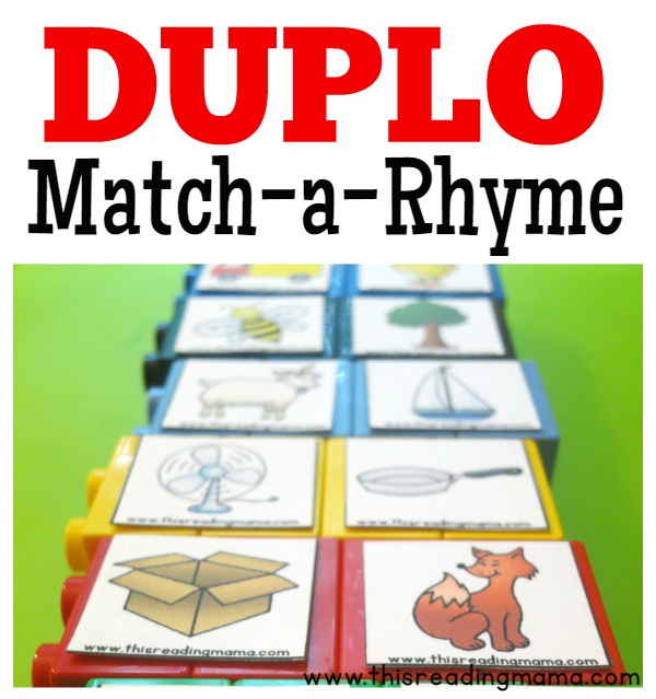 DUPLO Rhyming Word Matching Lesson Plans