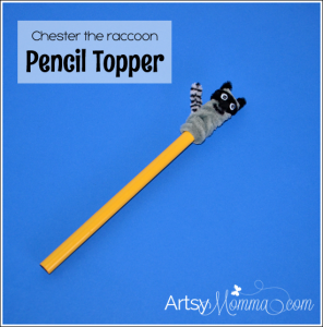 Chester the Raccoon Pencil Topper