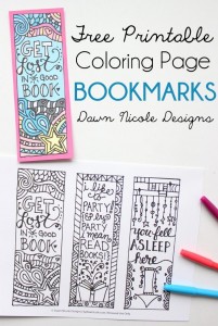 Free Printable Coloring Page Bookmarks