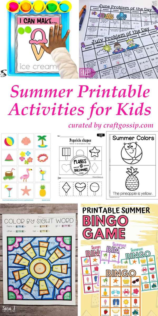 Summer Activity Printables for Kids – Lesson Plans
